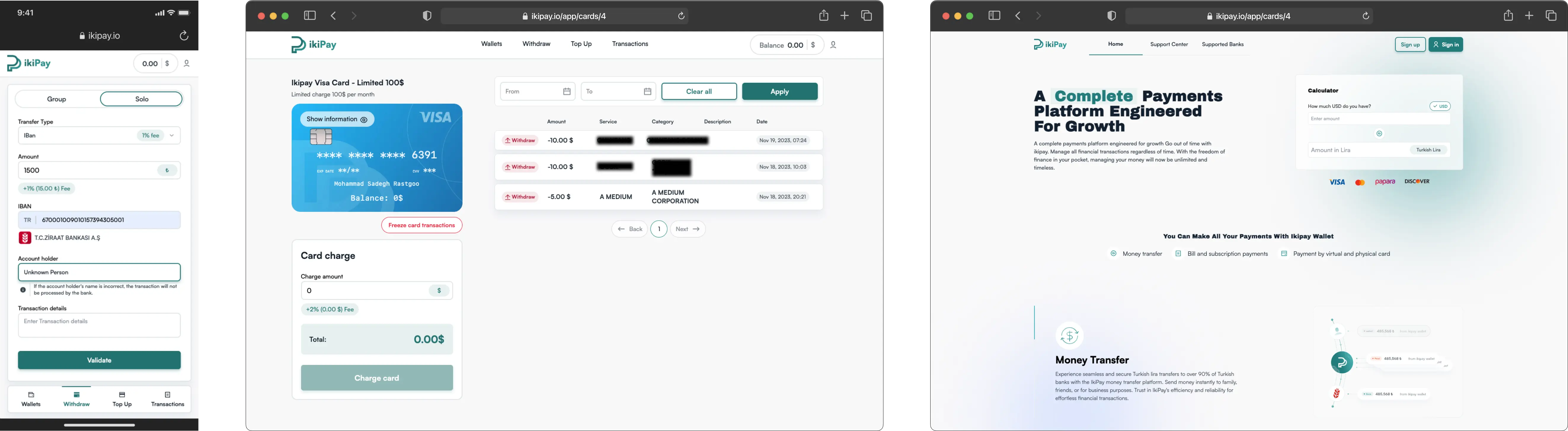 IKIPay project screenshots